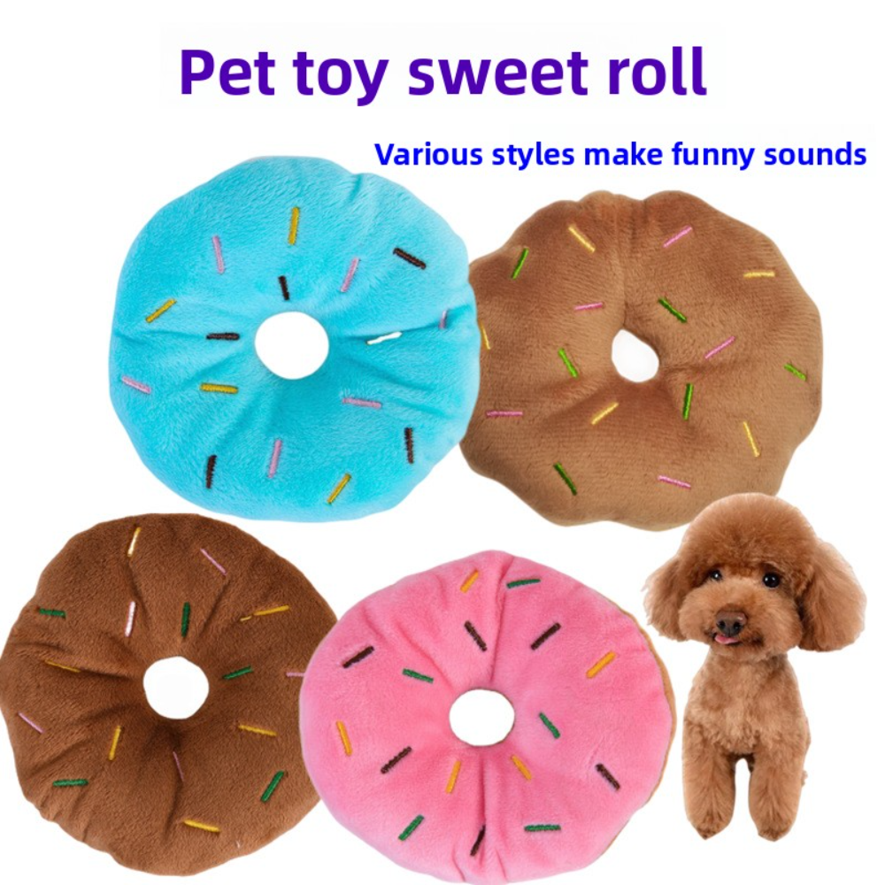 Pet Supplies In Amazon - Pet Voice Dog Plush Doughnut Toys