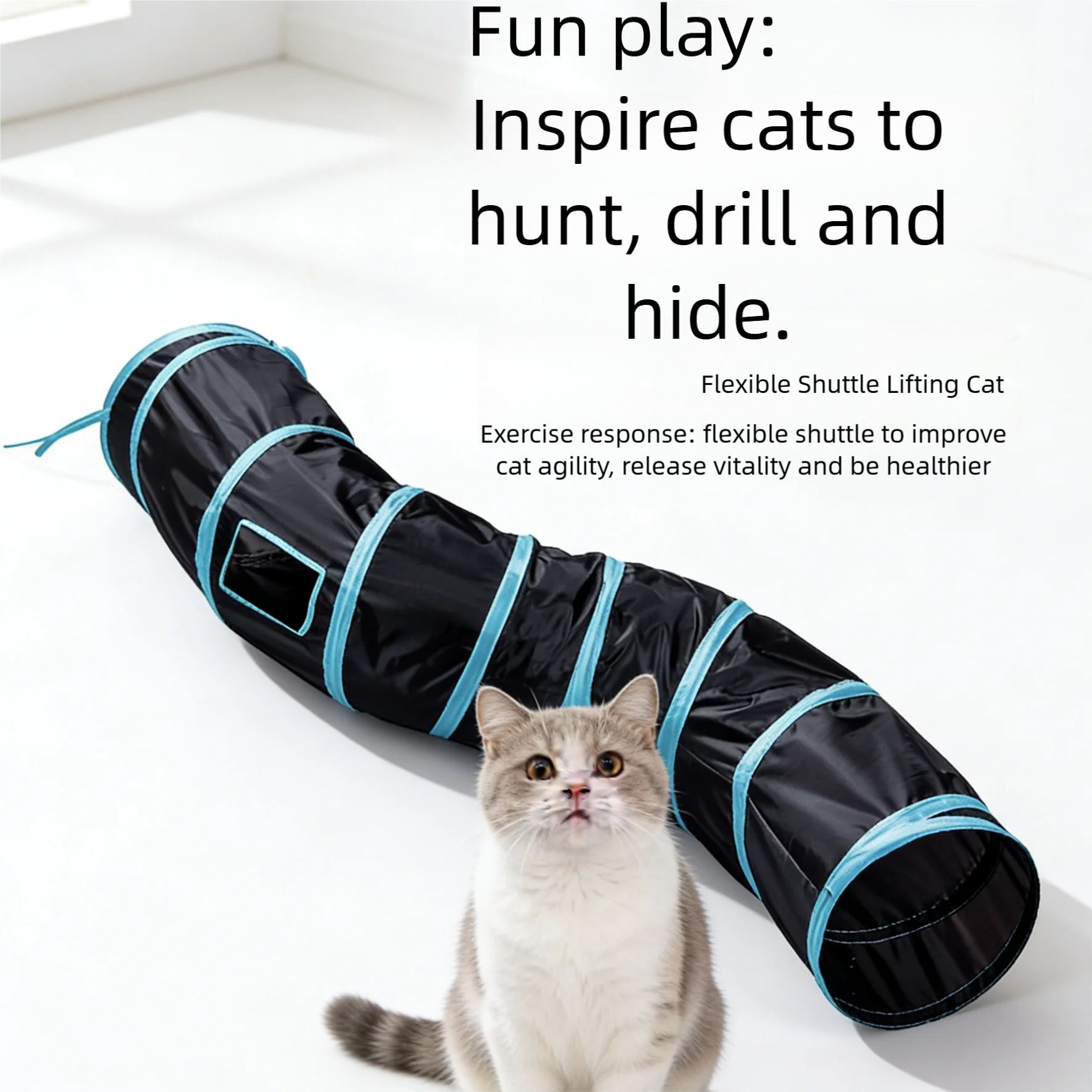 Cat Tunnel Toy - cat play tunnel interactive toy,hide and