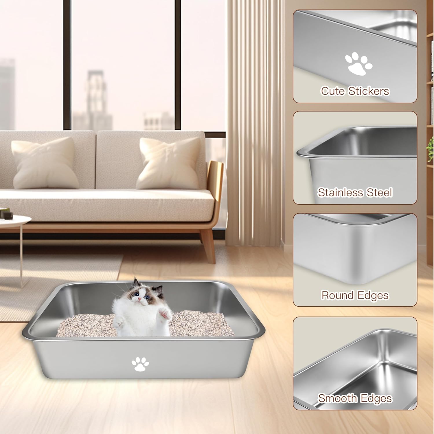 Stainless Steel Cat Litter Box - đánh giá và giá Pet X Supplies & Tack Howell Mi