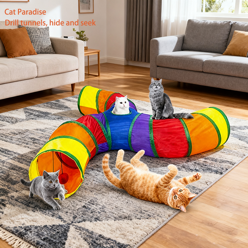 Rainbow Cat Tunnel Collapsible - đánh giá và giá Cat Tunnel Toy
