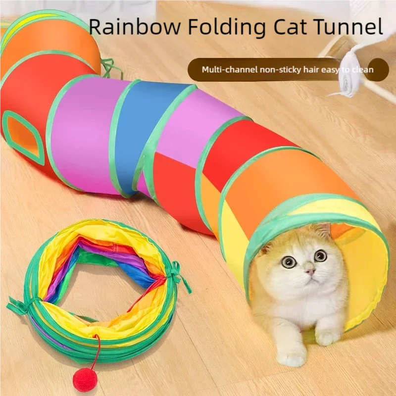 Rainbow Cat Tunnel Collapsible - đánh giá và giá Cat Tunnel Toy